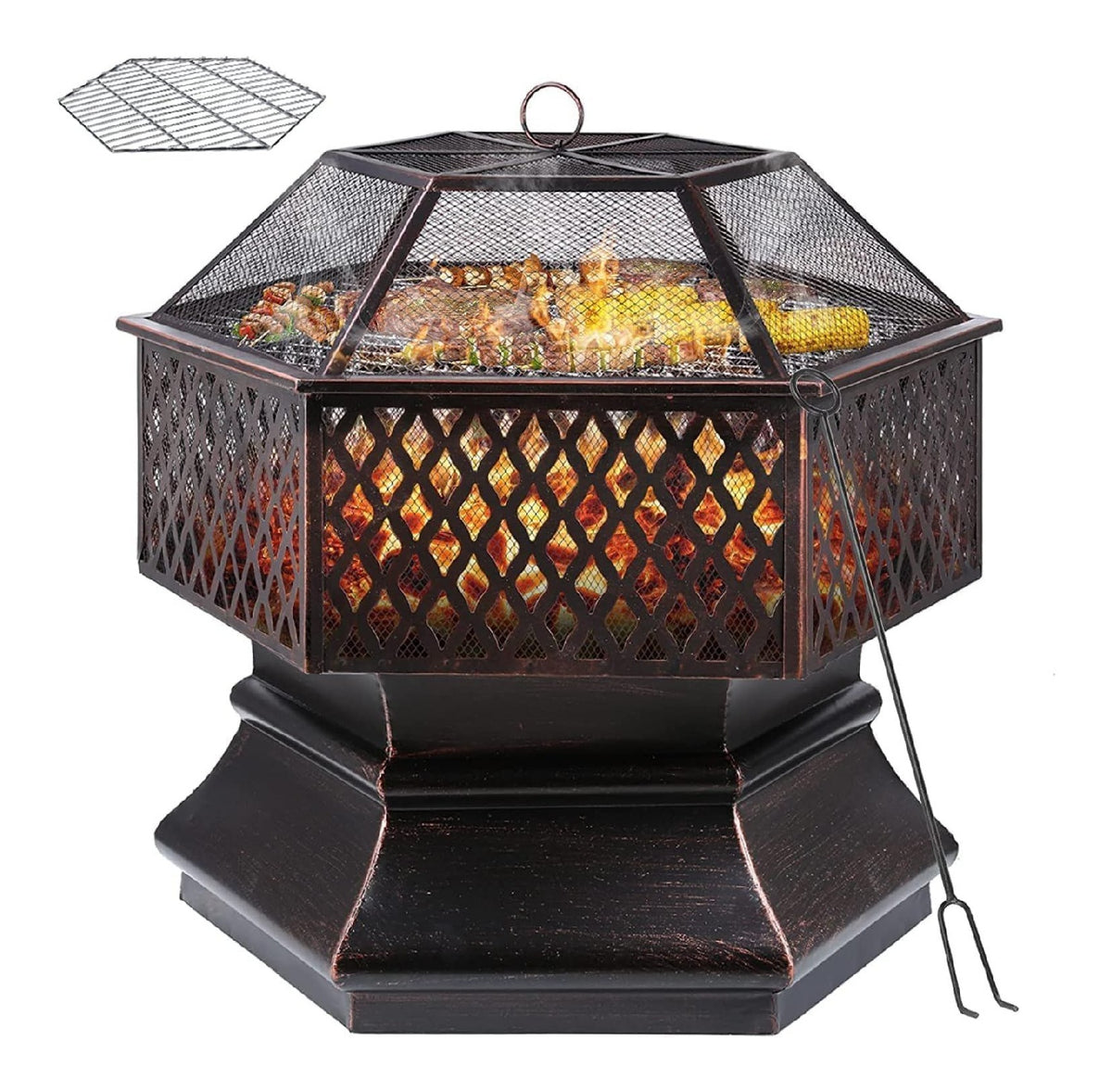 STILE braciere esagonale puo Bracieri 63 cm 45,7 cm