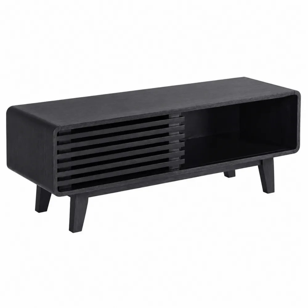Mobile TV in Legno Massello Nero con Ripi