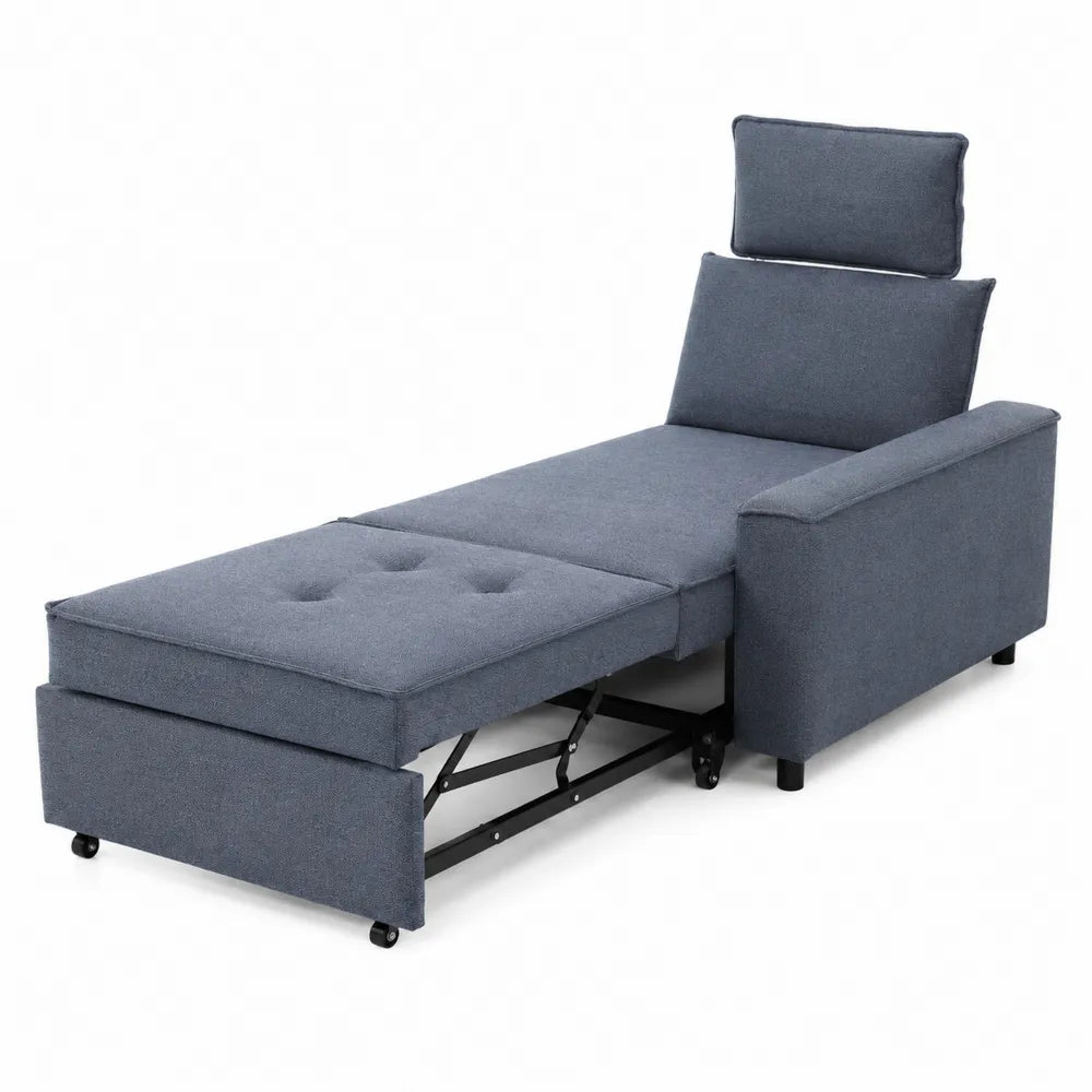 Divano letto tessuto Blu con schienale