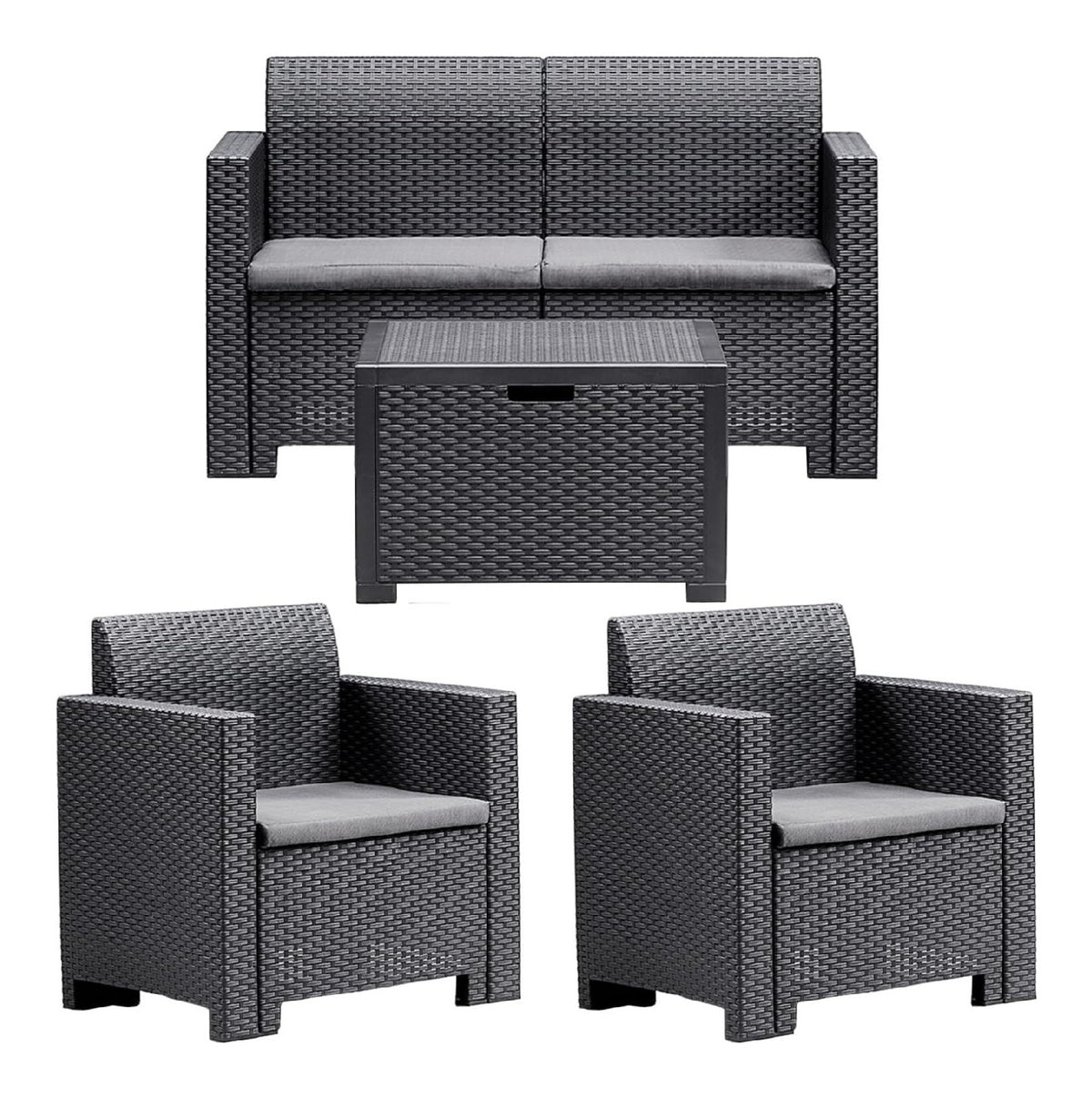 Set da conversazioni Salottino lounge giardino realizzato 57 cm 119 x 74 x 57 cm