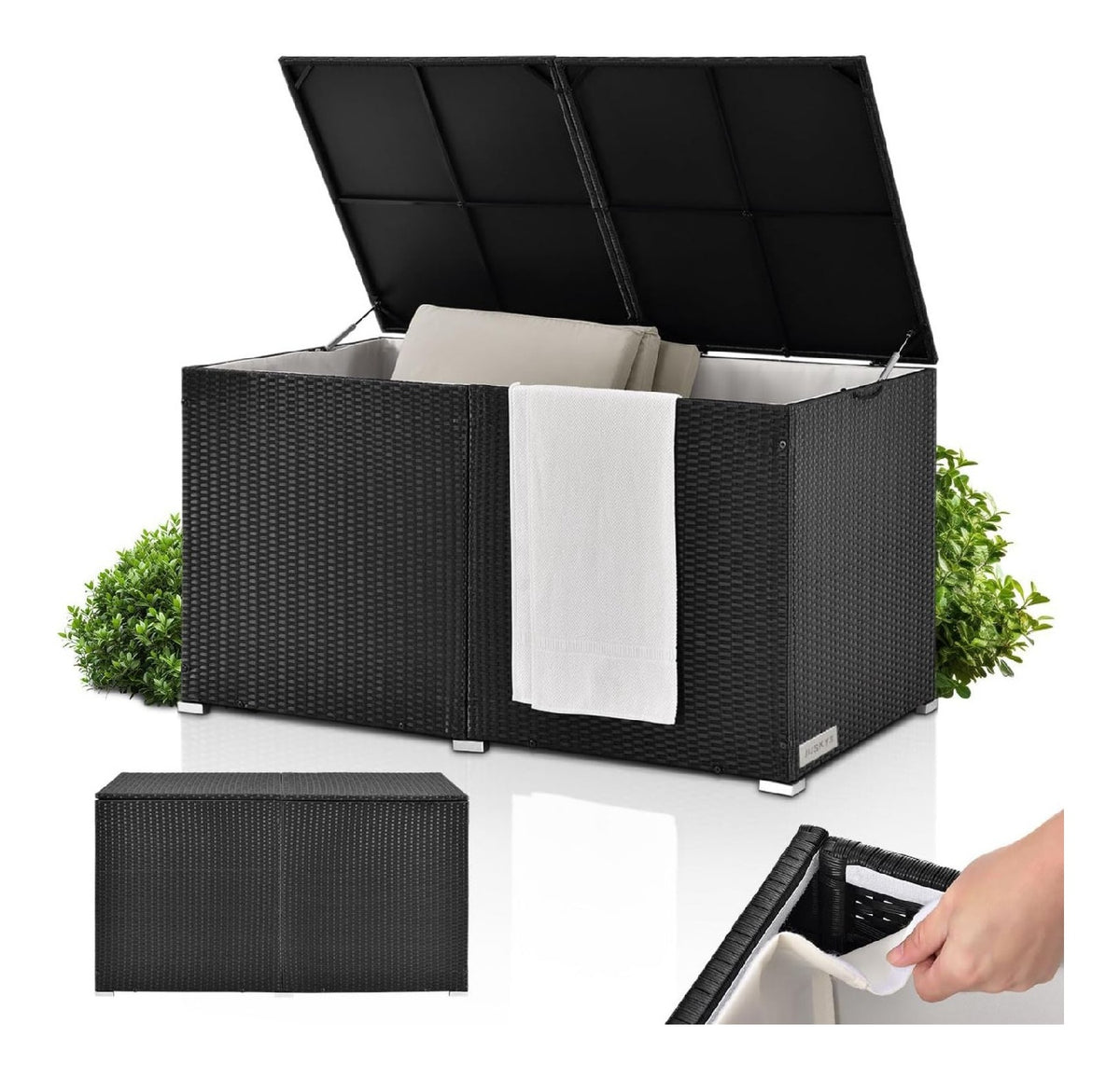 Bauli e contenitori per uso esterno Spazio archiviazione Scatola cuscini 79,5 cm 950L
