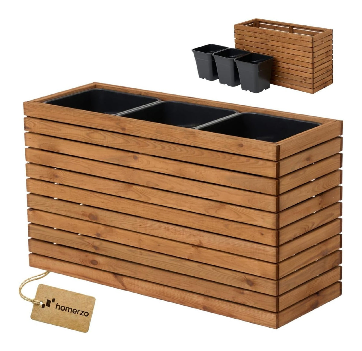 Fioriere per uso esterno piante legno pino impregnato 980 mm 365 mm