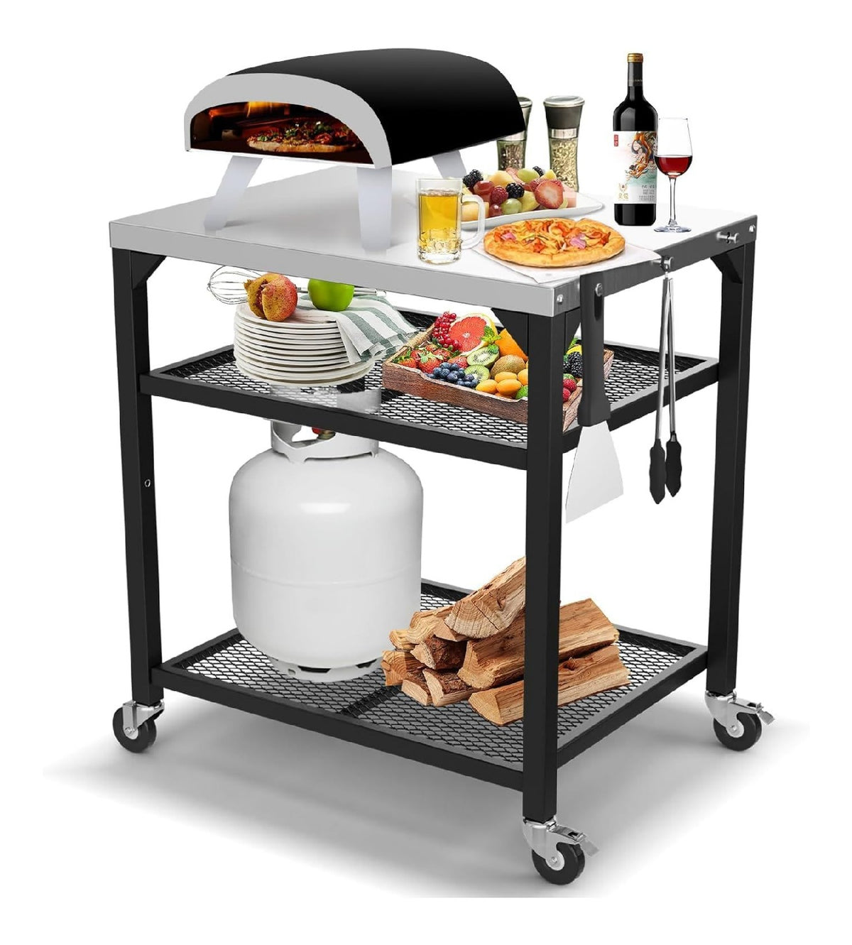 Carrelli adatta perfettamente sostituisce tavolo 90 kg 90 cm