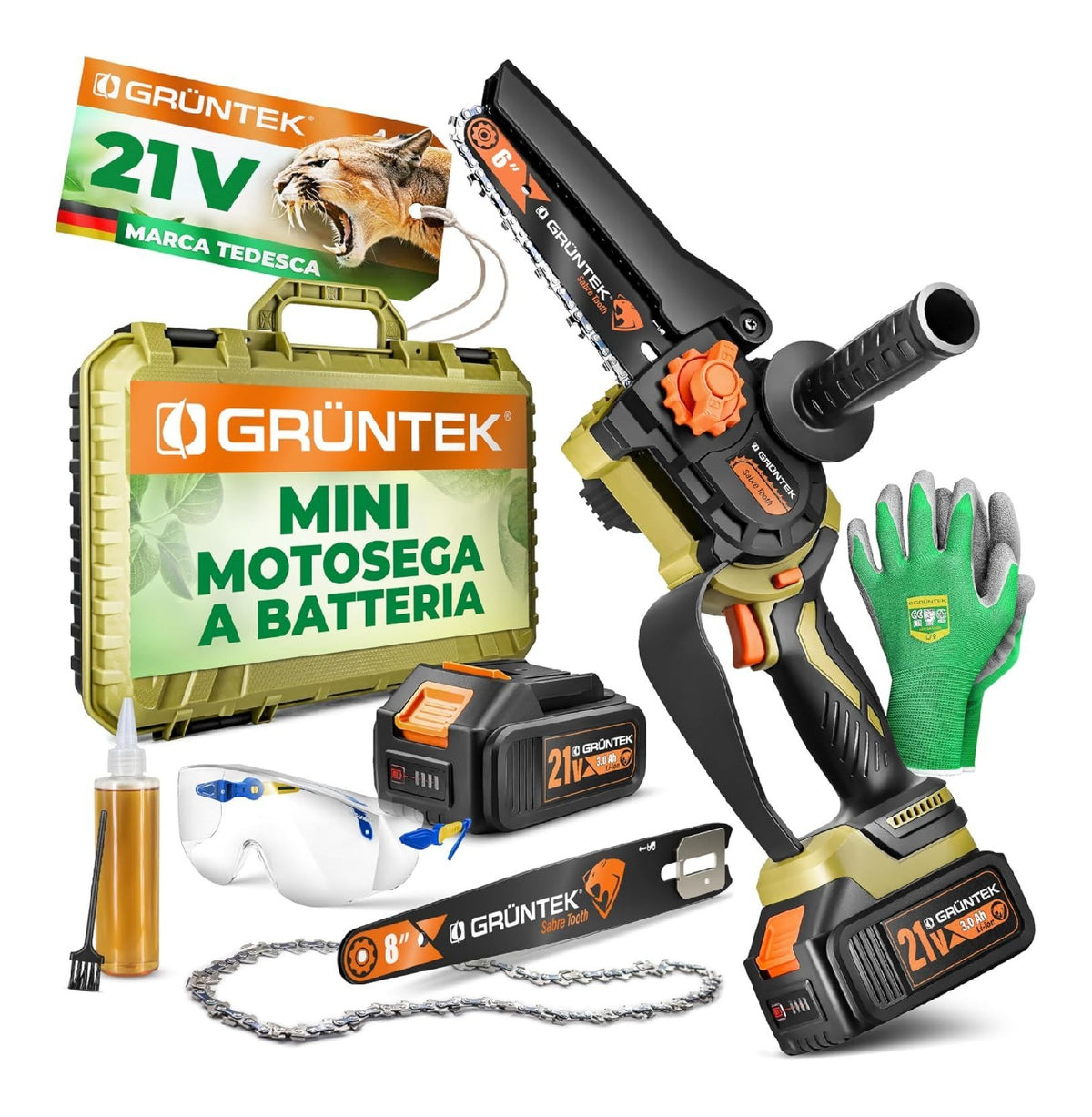 Cesoie per potatura per uso esterno KIT PRONTO ALL'USO LUNGA 21V 3.0Ah