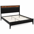 Letto matrimoniale in metallo e rovere nero