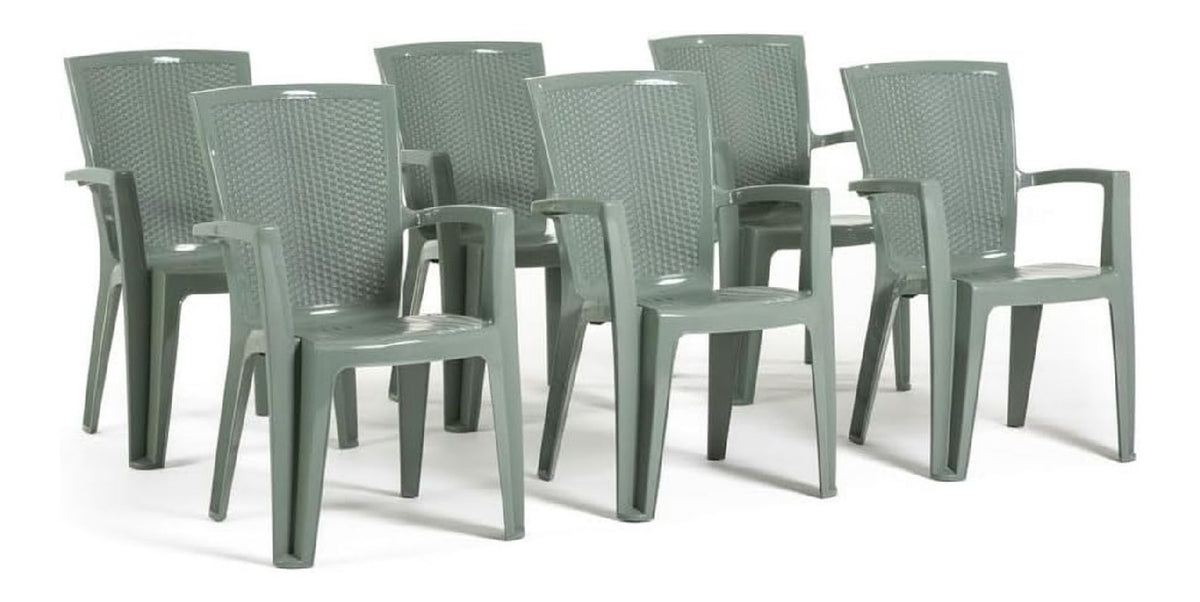 monoblocco impilabili effetto rattan per giardino, Sedie per tavolo da giardino
